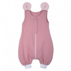 Śpiworek piżamka z bawełny MOUSE Baby Pink&Blush | rozmiar S